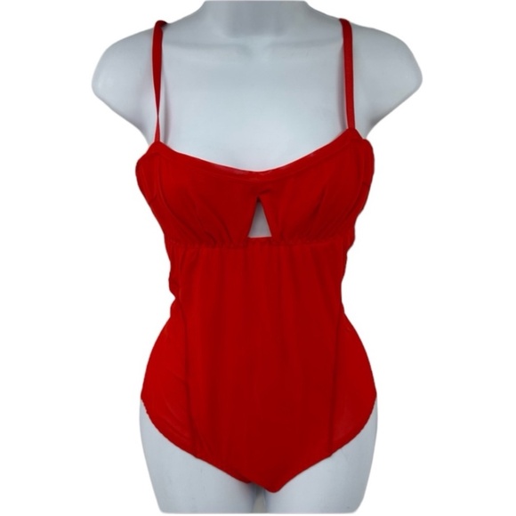 Revolve x Hah Under the Wire Bodysuit Blood Orange Red Size Small New with Tags - Picture 8 of 15